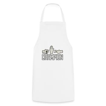 Rock Paper Scissors Champion Cool Hand Game Jeu de mots - Tablier de cuisine - blanc - Devant - AI Model Male 185 dark (185cm)