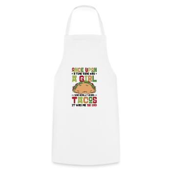 La fille aime les tacos - Tablier de cuisine - blanc - Devant - AI Model Male 185 dark (185cm)