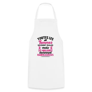 Les meilleures femmes deviennent handballeuses - Tablier de cuisine - blanc - Devant - AI Model Male 185 dark (185cm)