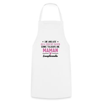 Une anglaise donne toujours maman exceptionnelle - Tablier de cuisine - blanc - Devant - AI Model Male 185 dark (185cm)