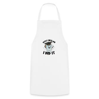 Holy Molar I did it - dental surgery - Cooking Apron - white - Front - AI Model Male 185 dark (185cm)