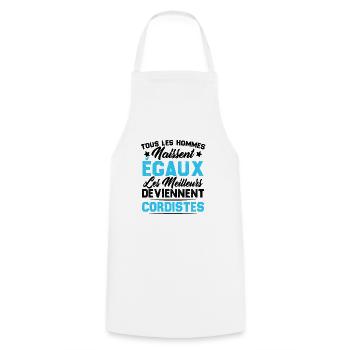 Les Meilleurs Hommes Deviennent Cordistes - Tablier de cuisine - blanc - Devant - AI Model Male 185 dark (185cm)