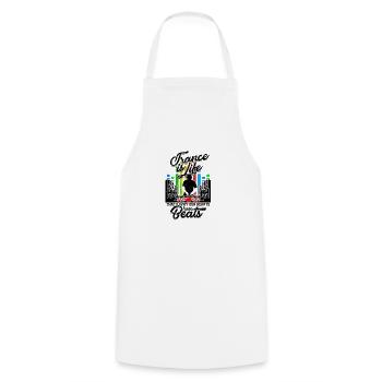 Trance is life That’s why our hearts have beats - - Cooking Apron - white - Front - AI Model Male 185 dark (185cm)