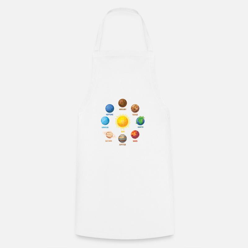 Planète Système Solaire - Tablier de cuisine - blanc