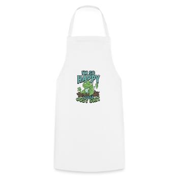Je suis si heureux que je pourrais juste chier - animal - Tablier de cuisine - blanc - Devant - AI Model Male 185 dark (185cm)