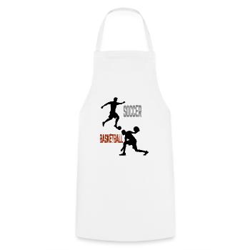 Soccer, Basketball, - Kochschürze - Weiß - Vorne - AI Model Male 185 dark (185cm)