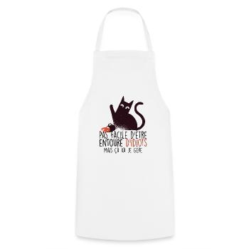 Ce est pas facile d etre entoure d idiot - Tablier de cuisine - blanc - Devant - AI Model Male 185 dark (185cm)