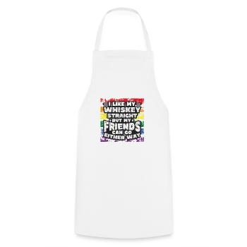 Aime mon whisky droit, je soutiens LGBT. - Tablier de cuisine - blanc - Devant - AI Model Male 185 dark (185cm)