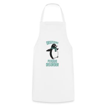 Besessene Pinguin - Kochschürze - Weiß - Vorne - AI Model Male 185 dark (185cm)