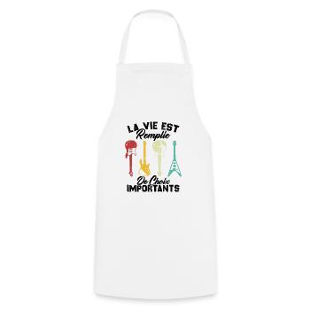 La vie est remplie de choix importants - Guitare - Tablier de cuisine - blanc - Devant - AI Model Male 185 dark (185cm)