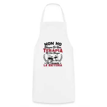 J'ai juste besoin de jouer de la batterie - Tablier de cuisine - blanc - Devant - AI Model Male 185 dark (185cm)