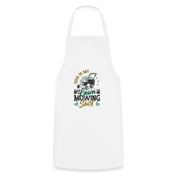 C’est ma tondeuse à gazon - Tablier de cuisine - blanc - Devant - AI Model Male 185 dark (185cm)