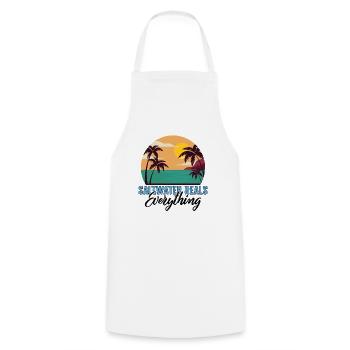 Strandliebhaber-Shirt, Salzwasser heilt alles - Kochschürze - Weiß - Vorne - AI Model Male 185 dark (185cm)