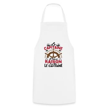Le Capitaine A Toujours Raison C'est Moi Capitaine - Tablier de cuisine - blanc - Devant - AI Model Male 185 dark (185cm)