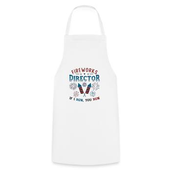Fireworks Director If I Run You Run - Cooking Apron - white - Front - AI Model Male 185 dark (185cm)