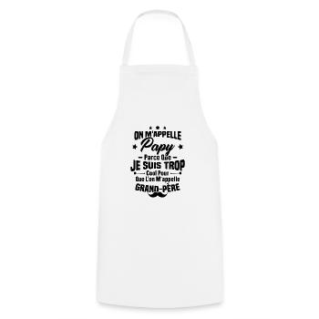 On m'appelle Papy parce que je suis trop cool - Tablier de cuisine - blanc - Devant - AI Model Male 185 dark (185cm)