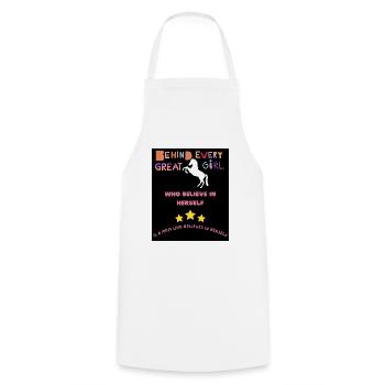 DERRIÈRE CHAQUE FILLE DE CHEVAL - Tablier de cuisine - blanc - Devant - AI Model Male 185 dark (185cm)