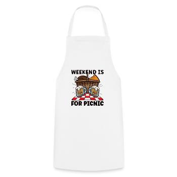 Picnic Lover Picnic Food Basket Picnic Date - Cooking Apron - white - Front - AI Model Male 185 dark (185cm)