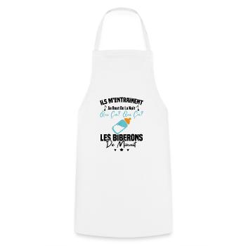 Qui ça qui ça Les biberons de minuit Humour Cadeau - Tablier de cuisine - blanc - Devant - AI Model Male 185 dark (185cm)