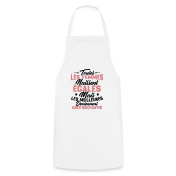 Les meilleures femmes deviennent aides-soignantes - Tablier de cuisine - blanc - Devant - AI Model Male 185 dark (185cm)