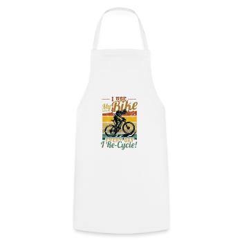 J’utilise mon vélo tous les jours où je fais du vélo, du vélo. - Tablier de cuisine - blanc - Devant - AI Model Male 185 dark (185cm)
