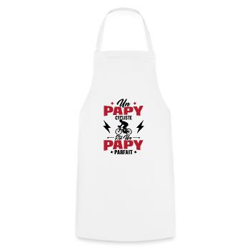 Un papy cycliste est un papy parfait Cadeau - Tablier de cuisine - blanc - Devant - AI Model Male 185 dark (185cm)