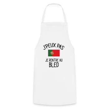 J'Peux Pas Portugal Humour Idée Cadeau Portugais - Tablier de cuisine - blanc - Devant - AI Model Male 185 dark (185cm)