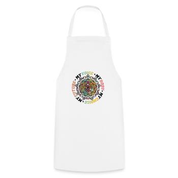 Ma voix Mon corps Mon choix Mon avenir Féministe - Tablier de cuisine - blanc - Devant - AI Model Male 185 dark (185cm)