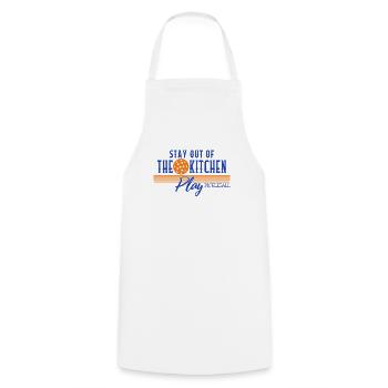 Stay Out Of The Kitchen Play Pickleball Shirt, - Cooking Apron - white - Front - AI Model Male 185 dark (185cm)