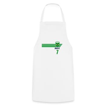 Brazil Brazilian Seleção Football Fan Jersey - Cooking Apron - white - Front - AI Model Male 185 dark (185cm)