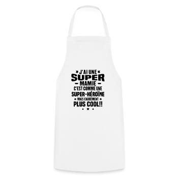 J'ai une super mamie c'est comme une super héroïne - Tablier de cuisine - blanc - Devant - AI Model Male 185 dark (185cm)