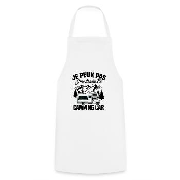Je peux pas je me barre en camping-car - Tablier de cuisine - blanc - Devant - AI Model Male 185 dark (185cm)