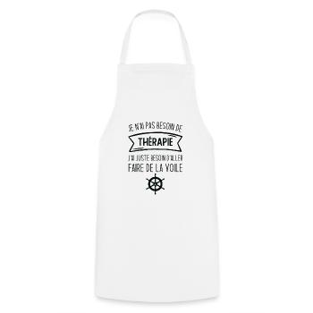 J'ai juste besoin d'aller faire de la voile - Tablier de cuisine - blanc - Devant - AI Model Male 185 dark (185cm)