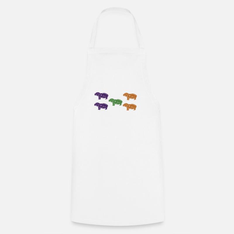 Hippopotames - Tablier de cuisine - blanc