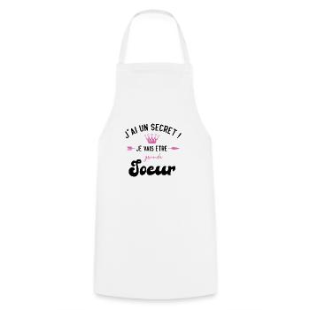 J'ai un secret je vais être grande sœur - Tablier de cuisine - blanc - Devant - AI Model Male 185 dark (185cm)