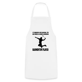 Badminton Player Badminton Fan Badminton Badminton Badminton - Cooking Apron - white - Front - AI Model Male 185 dark (185cm)