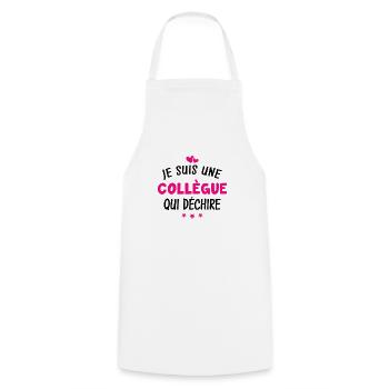 Je suis une collègue qui déchire - Tablier de cuisine - blanc - Devant - AI Model Male 185 dark (185cm)