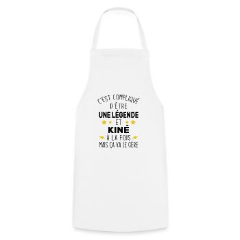 Une légende et Kiné - Tablier de cuisine - blanc - Devant - AI Model Male 185 dark (185cm)