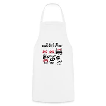 Ce que je fais pendant mon temps libre Jeux video - Tablier de cuisine - blanc - Devant - AI Model Male 185 dark (185cm)