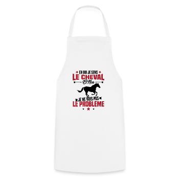 Je sens le cheval et non je ne vois le problème - Tablier de cuisine - blanc - Devant - AI Model Male 185 dark (185cm)