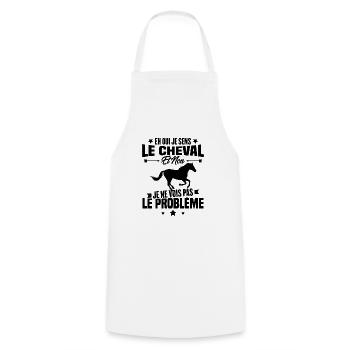 Je sens le cheval et non je ne vois le problème - Tablier de cuisine - blanc - Devant - AI Model Male 185 dark (185cm)