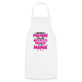 Prendre soin de mes petits enfants, Je suis mamie - Tablier de cuisine - blanc - Devant - AI Model Male 185 dark (185cm)
