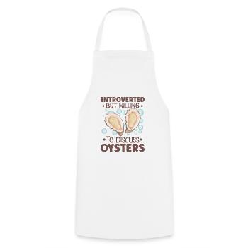 Amateurs d’huîtres Drôle d’huîtres Shucker d’huîtres - Tablier de cuisine - blanc - Devant - AI Model Male 185 dark (185cm)