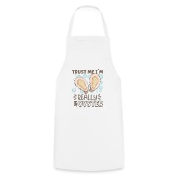 Amateurs d’huîtres Drôle d’huîtres Shucker d’huîtres - Tablier de cuisine - blanc - Devant - AI Model Male 185 dark (185cm)