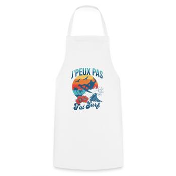 J'Peux Pas J'ai Surf Idée Cadeau Surfeur Vintage - Tablier de cuisine - blanc - Devant - AI Model Male 185 dark (185cm)