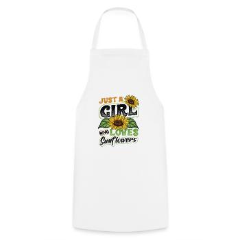 Juste une fille qui aime les tournesols - Tablier de cuisine - blanc - Devant - AI Model Male 185 dark (185cm)