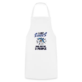 Shark Ocean Predator Sea Creature - Cooking Apron - white - Front - AI Model Male 185 dark (185cm)