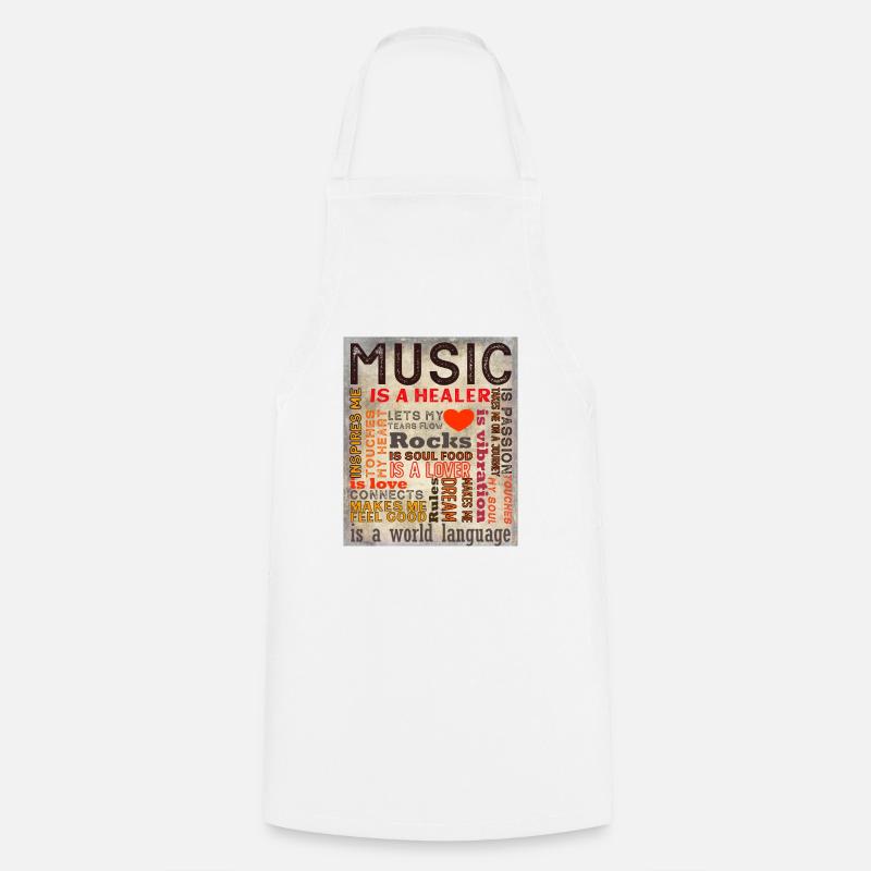 Music is - Cooking Apron - white