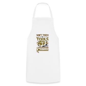 Ne touchez pas à mes outils - Tablier de cuisine - blanc - Devant - AI Model Male 185 dark (185cm)