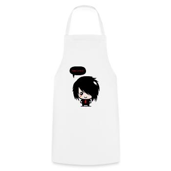 EMO Lives | Boys Emo clothes | Emocore | Emo Music - Cooking Apron - white - Front - AI Model Male 185 dark (185cm)